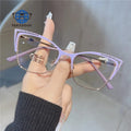 Teenyoun Purple Eyewear Metallic Cet Eye Anti Blue Light Glasses Optical Frames Eyeglasses 2024 Wholesale