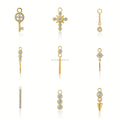 Minimalist Dainty 14K Pure Gold Jewelry Moissanite Pendant Charms DIY for Earrings Necklace Bracelet