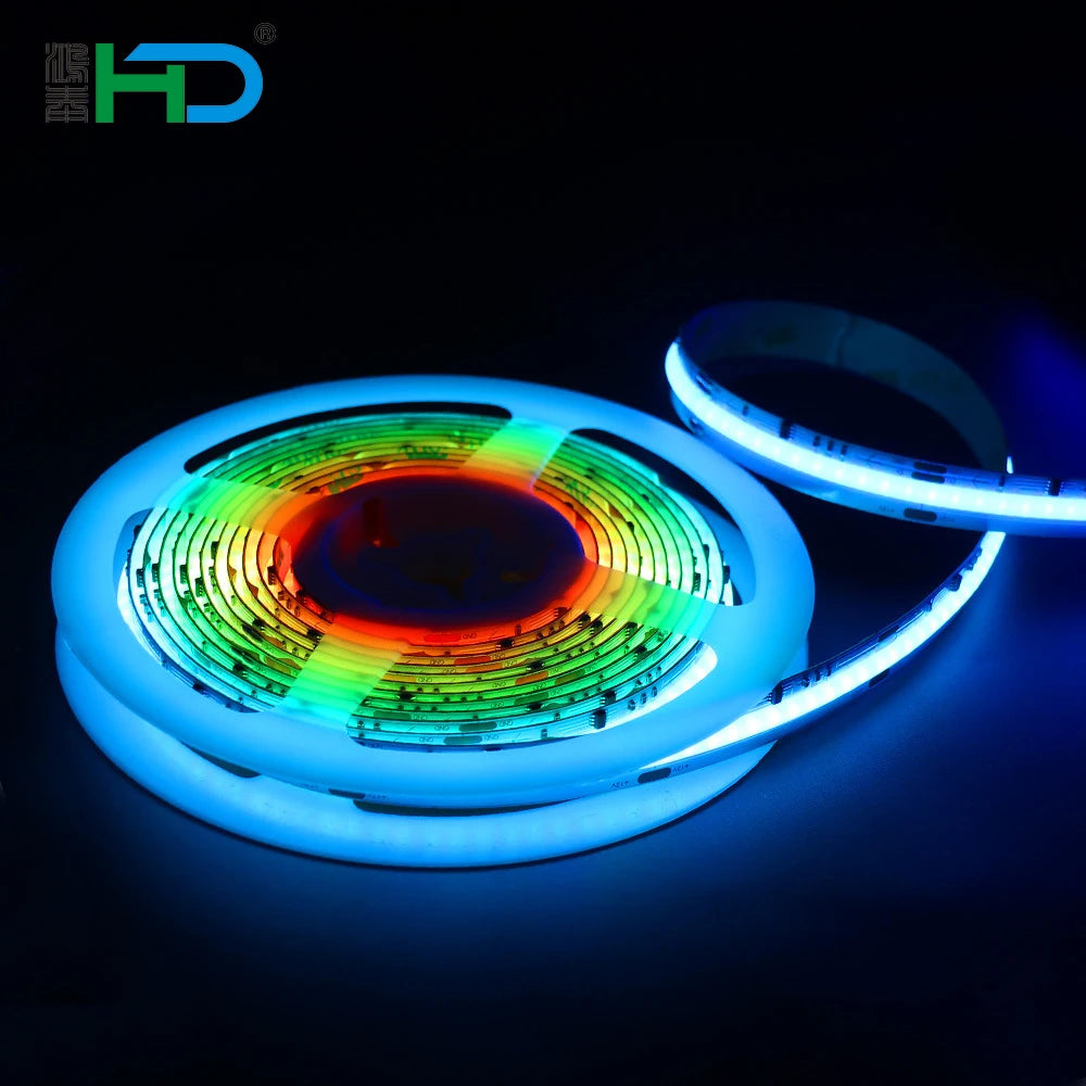 Addressable Rgbic LED Cob Strip Rgbacl LED Cob 24v Addressable LED Cob Rgbwic 24v Ip67