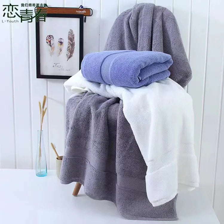 Hot Jacquard/Solid Ultra Soft 100% Cotton Adults Quick-Dry Thicken Home Hotel Bath Towel Pure Face Towels Highly Absorbent