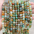 JD Wholesale 4 6 8 10 12mm Pick Size Natural Stone Round Loose Spacer Dyed Color Peacock Agate Beads for Jewelry Making