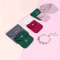 Jewelry Pouch Snap Button Soft Velvet Envelope Jewelry Packaging Bracelet Necklace Rings Storage Bag
