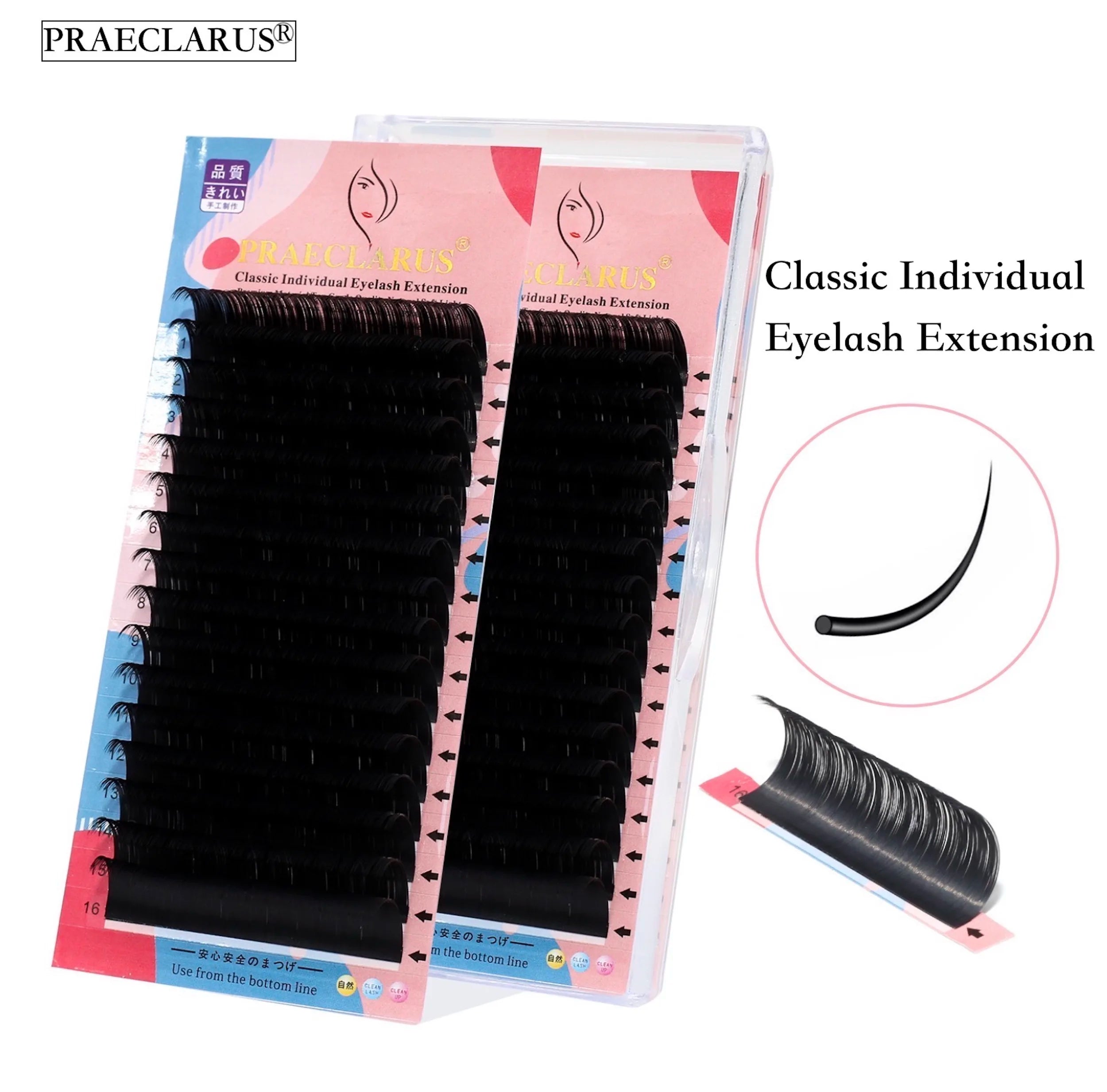 RTS PR010 Private Label Lash Eyelash Extensions 8-15mm Fast Put on Individual Eyelashes Hand Made Matte Black Natural Long