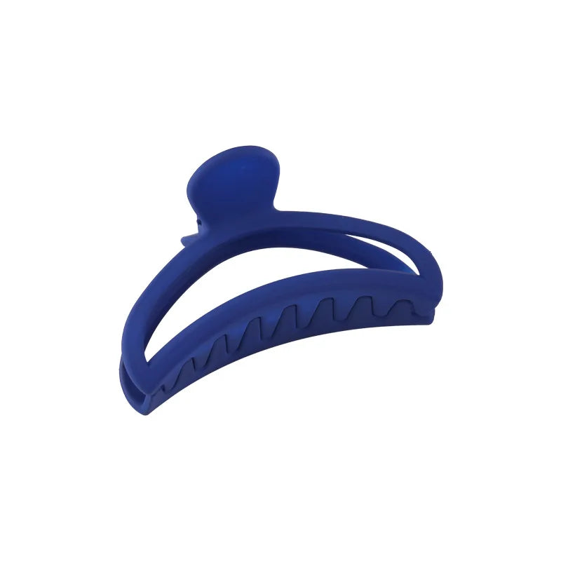 Flytop Klein Blue Frosted Grip Net Texture Large Shark Clip Plastic Women's Hair Claws Daily Use Fashion Hair Accessory