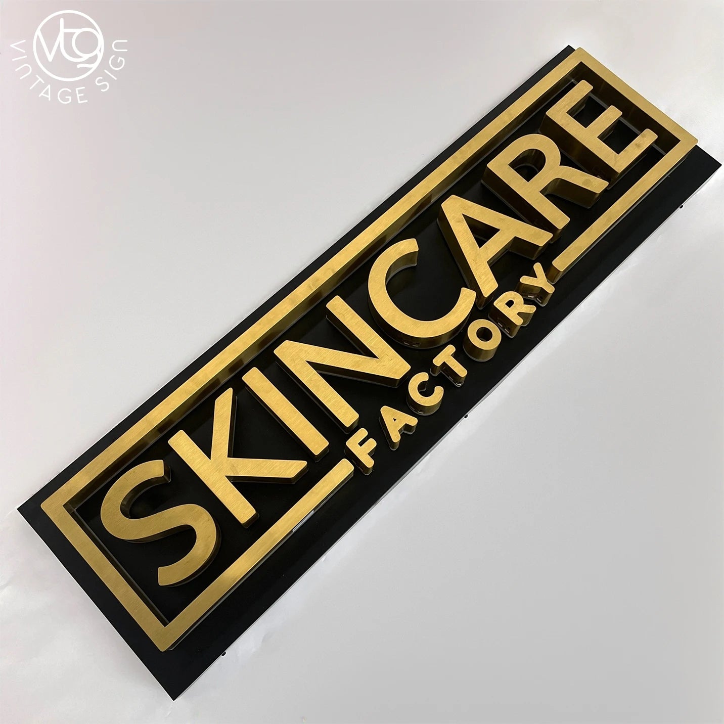3D Custom Metal Back Lit Sign Backboard Led Outdoor Catering Signboard Company Groggery Logo Gold Sign Backlit Sign for Business