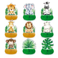 FW036 Jungle Animal Party Honeycomb Table Centerpieces Toppers Table Decorations 9 Pcs for Kids  Party Decoration