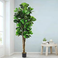 Faxu Home Decoration Artificial Fiddle Leaf Fig Tree Bonsai Plant Wood Trunk Plastic Ficus Lyrata Pandurata 180cm 5-8 Years