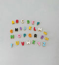 Colorful Gold Plated Brass Enamel Letter Beads Bubble Letter Pendant for Children's Daily Wear