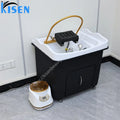 KISEN Independent Spa Head Bed Shampoo Basin Movable Hair Wash Basin with Plumbing Japanese Head Spa Shampoo Sink