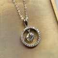 CAOSHI Beautiful Delicate Round Zircon Silver Plated Pendent Charm Crystal Engagement for Bride Necklace Woman