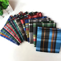 Factory Cheap Lot Stock Premium Luxury Handkerchief Polyester Plaid Pocket Squares for Men Adult Striped Handkerchiefs