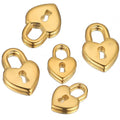 5Pcs Fashion Stainless Steel Loving Heart Lock Charms Pendants for Jewelry Making DIY Necklace Couple Components
