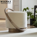 WISEMAX FURNITURE Factory Direct Sale Wooden Fabric Stool Home Footrest Modern Velvet Elegant Ottoman