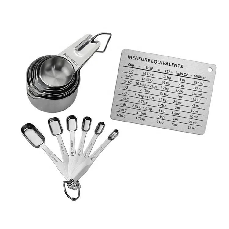 13pcs Stackable Stainless Steel Measuring Cups and Measuring Spoons Set