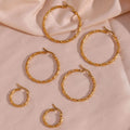 18k Gold Plated Stainless Steel Jewelry Many Sizes Big Large Chunky Gold Hoop Earrings for Women Wholesale