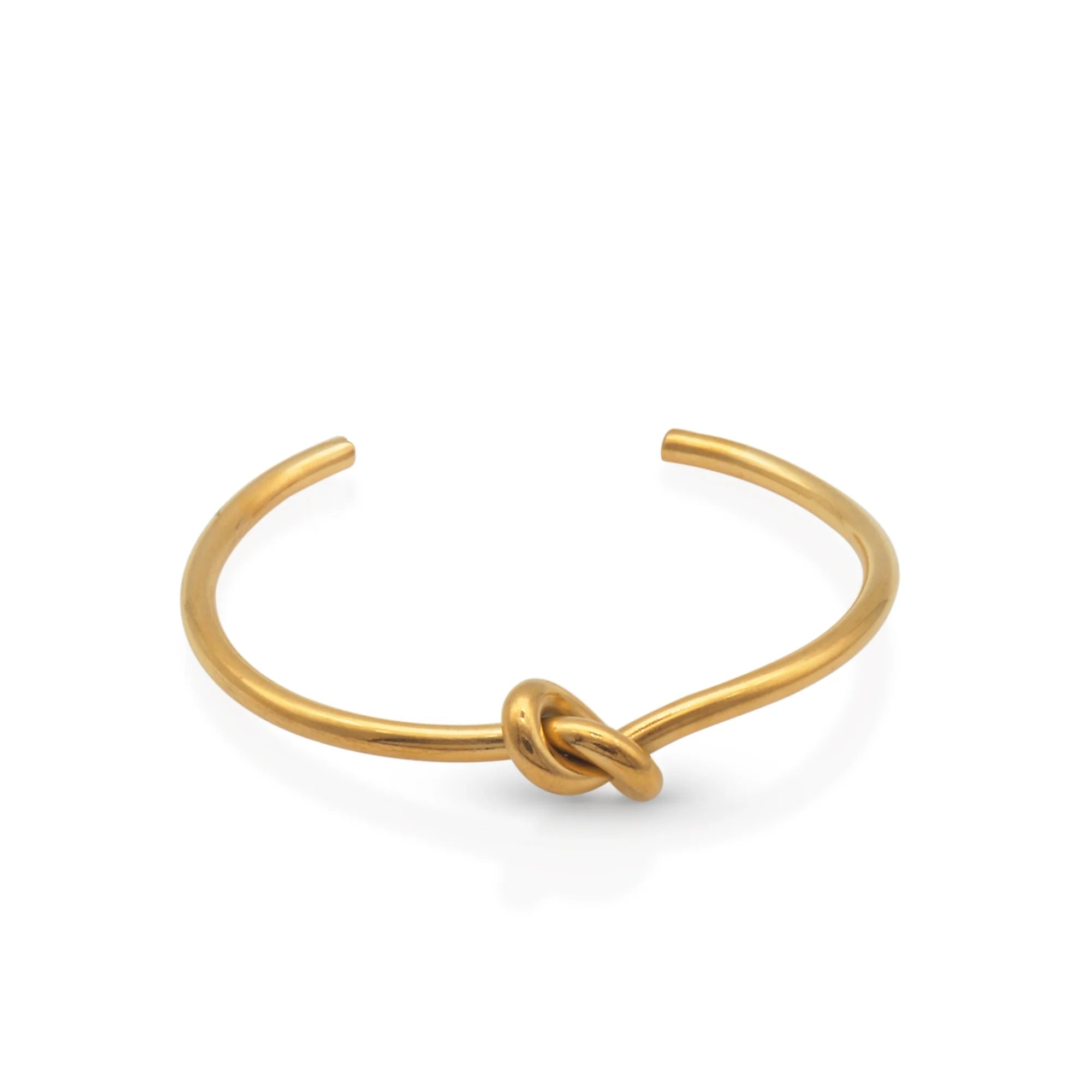 Chris April in Stock 316L Stainless Steel PVD Gold Plated Water-proof Knot Cuff Bracelet for Women