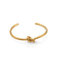Chris April in Stock 316L Stainless Steel PVD Gold Plated Water-proof Knot Cuff Bracelet for Women