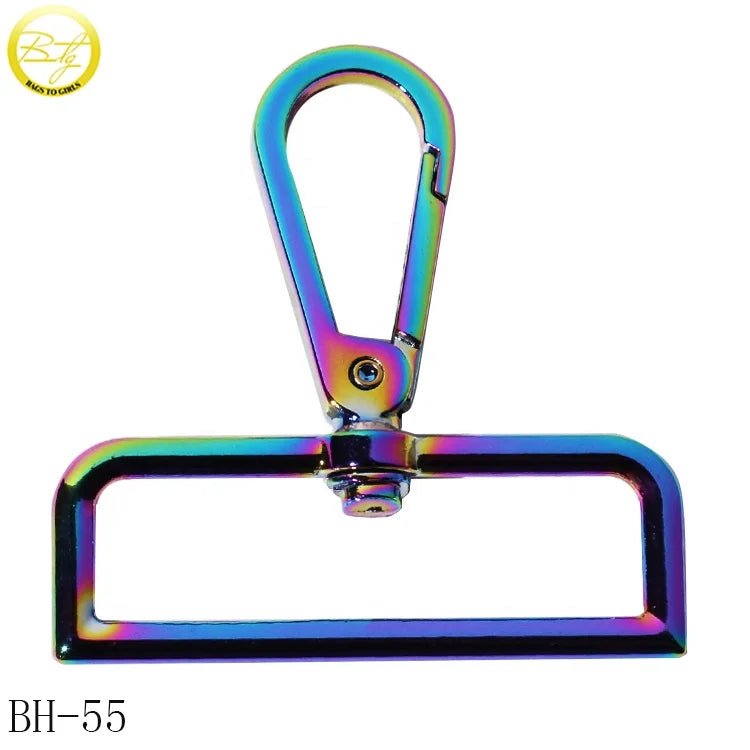 Wholesale Large D Ring Adjustive Hardware Clips Rainbow Hook Fittings & Metal Swivel Snap Buckle Luggage Bag Parts Accessories