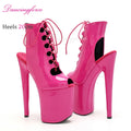 20CM 8Inch Open Mirror Gladiator Sandals High Heels Peep Pole Dance Shoes for Ladies Stripper Platform Summer Autumn