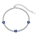 Dylam Top End Luxury Women Fine Jewelry Rhodium 18K Gold Plated S925 Silver Flower 5a Diamond Cubic Zirconia Tennis Bracelet