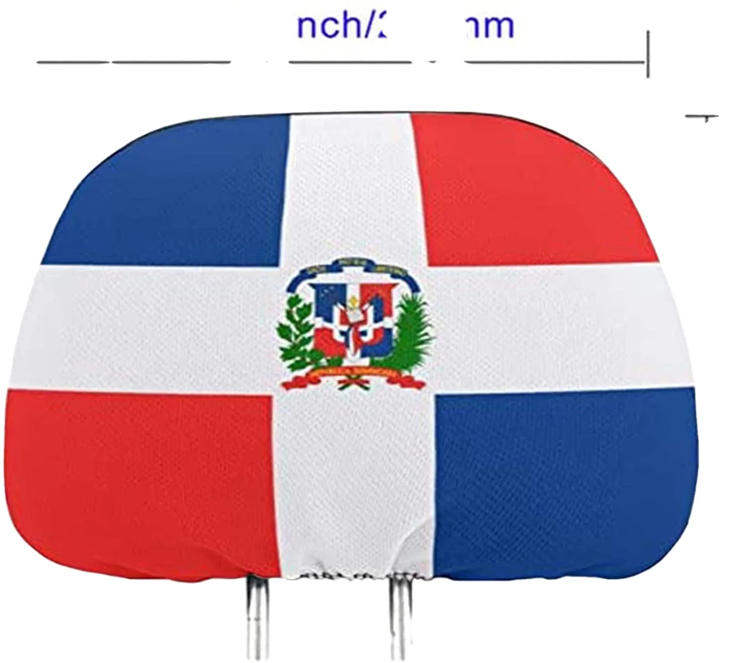 Custom Cheap Elastic Dominican Republic Flag Car Headrest Covers