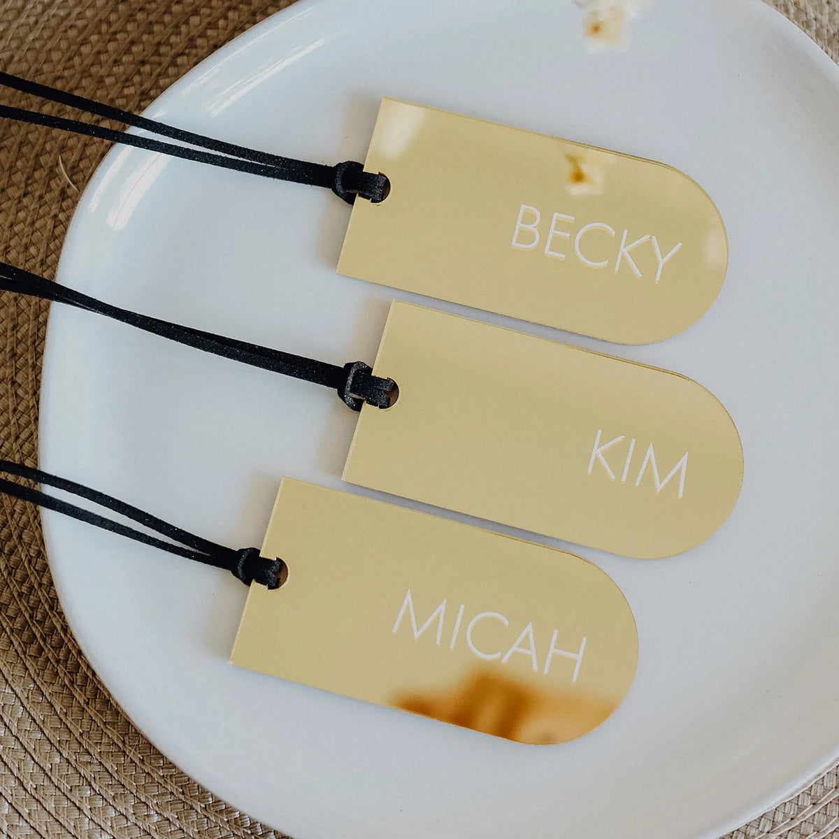 Blank Arch Acrylic Luggage Tag Wedding Place Card Guest Escort Name Card Gift Tag Reserved Seat Sign Mirror Gold Silver Frosted