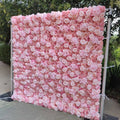 Factory Supply Customized Pink Rose Backdrop Flower Wall Outdoor Party Artificial Flower Wall for Wedding Decoration