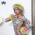 Fashion Girls Natural Fur Hair Band Hair Accessories Colorful Elastic Women Real Fox Fur Headband Hat