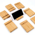 Wooden Mobile Phone Holder Cell Phone Stand for Desk Bamboo Wood Portable Desktop Smartphone Stand Universal Cell Phone Holder
