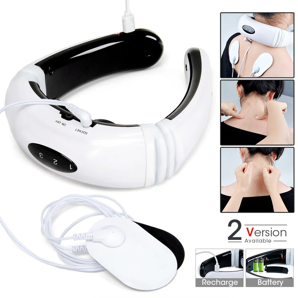 Electric Neck Massage Therapy Instrument Back Wireless Vibration Intelligent Neck Massager