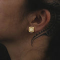 Classics Stud Earrings Simple Geometry Filled Rhinestone Iced Zircon Men Women Hip Hop Party Gift Jewelry Accessories