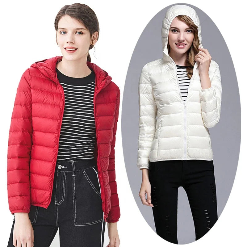 Womens Short Down Coats Packable Hooded Parka Jacket Pink Puffer Top Lightweight Raincoat Designer Clothes Winter Coat