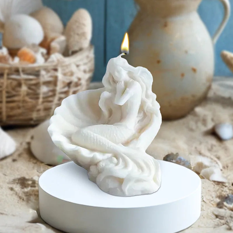 DIY Shell Mermaid Candle Scented Silicone Mold Starfish Shell Decoration