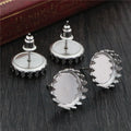 20pcs 12mm No Fade Stainless Steel Earring Studs Blank BaseFit 12mm Glass Cabochons DIY Earrings Bezel Trays Jewelry Making