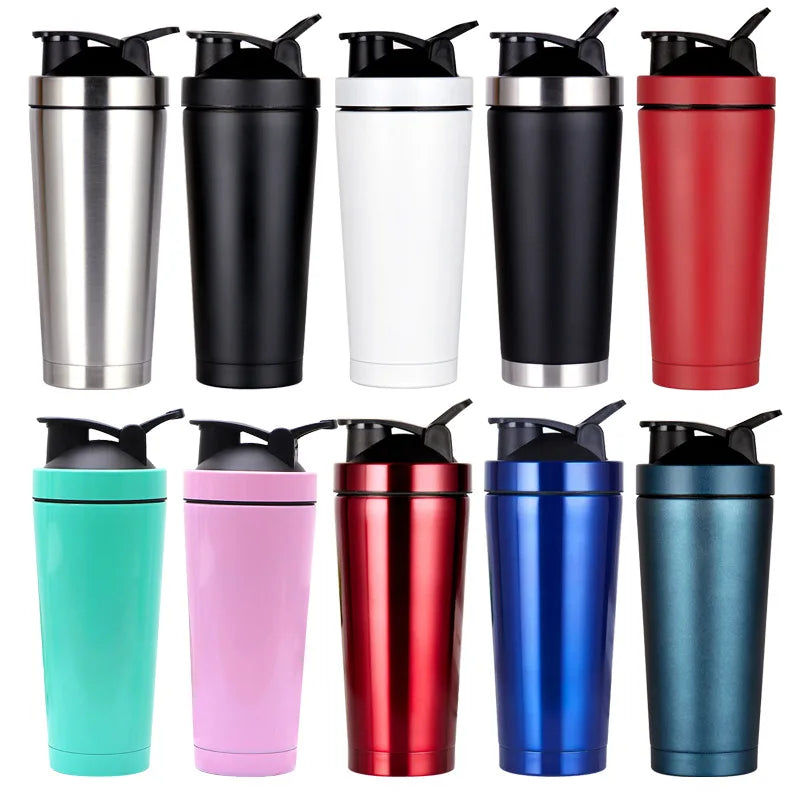 28 Ounce Stainless Steel Water Bottle for Protein Shakes Shaker Cup Wire Whisk Fitness Outdoor Sports Coffee Cup for K-Cups Pods