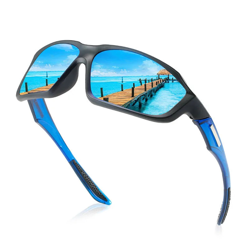 Men's New Fashion Outdoor Sports Sunglasses for Driving Fishing Bicycle Sports Polarized Lenses Made of TAC Frame Material PC