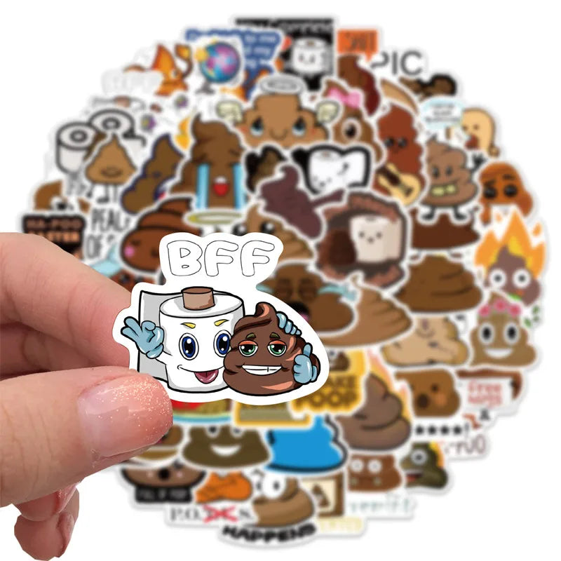 2022NEW 60Pcs Funny Poop Cute Gag Gifts Stickers for Kids Vinyl Waterproof Prank Stickers for Laptop Water Bottles Car