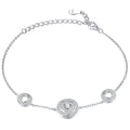 Fashion Minimalist Design Gemstone Bracelet 925 Sterling Silver Double Round Bracelets