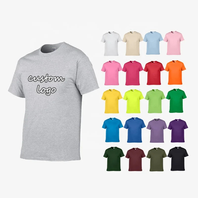 Luxury 100% Cotton Custom Logo Designer T Shirts Puff Print Graphic Tees Men's Shirt Printing Blank 180Gsm Custom Blank T Shirt