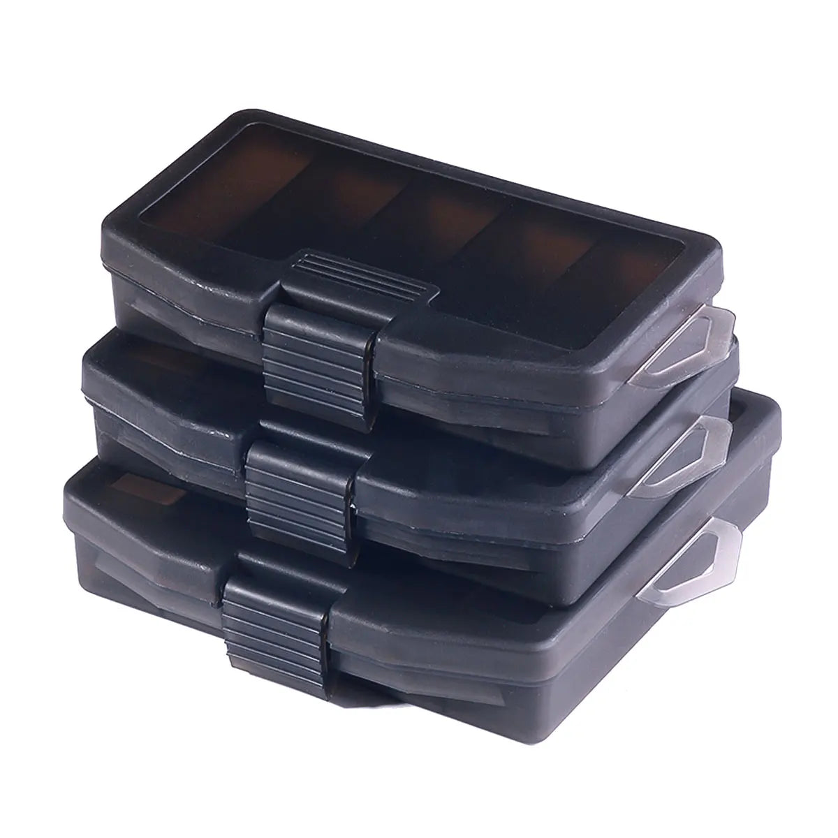 Plastic Storage Box 5 Compartment for Fishing Lure Transparent Grey Color Modules Material Origin Free