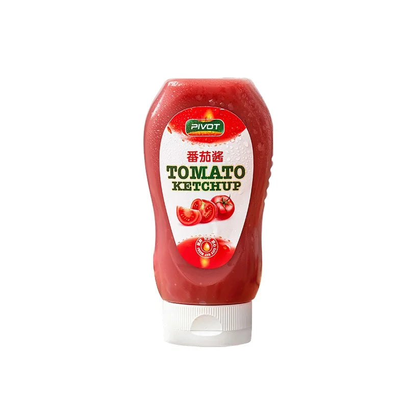 Wholesale 330ml PET Kitchen Seasoning Ketchup Bottle Handstand Design with Screw Cap for Cookie and Pet Food Use