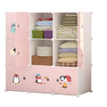Portable Freestanding Plastic Organizer Cube for Kids' Closet Living Room Wardrobe Storage Solution for Clothes Storage