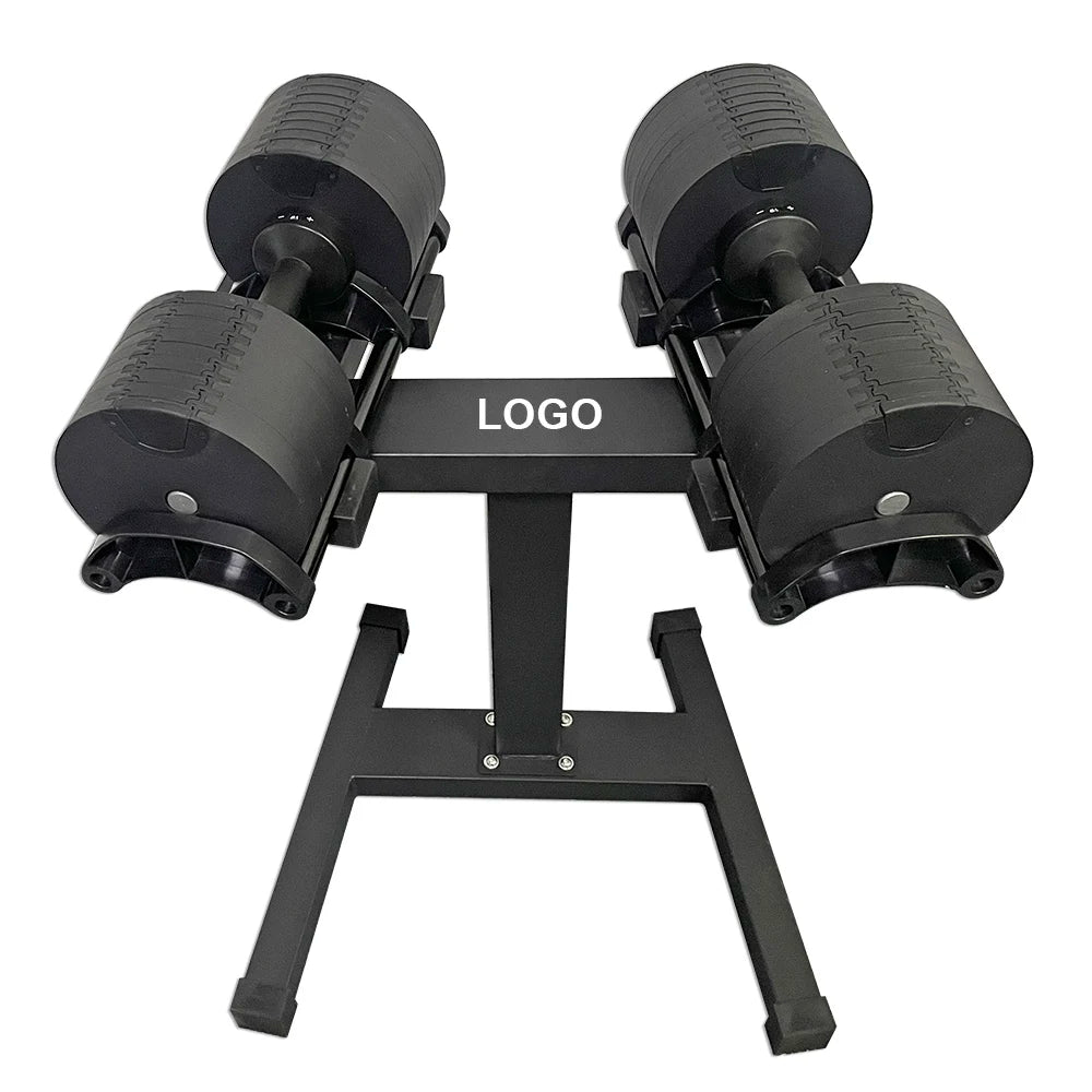 New Electrophoresis 40kg 43kg 45kg 80lb 90lb 100lb Full Black Adjustable Weights Dumbbell Set Dumbbells Rack