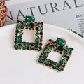 Fashion Design Multicolor Wholesale Big Rhinestone Crystal Earrings Women square Dangle Earrings for Bride