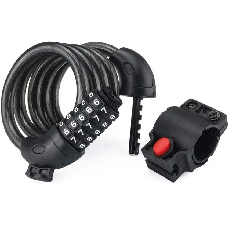 High Security 1.2M 4ft 5-Digit Code Bicycle Chain Lock Steel Bike Cable Lock for Outdoor Use