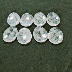 HZ WHOLESALE NATURAL Clear Quartz STONE BEADS THUMB STONE WORRY STONE for MASSAGE TOOLS