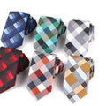 Italian Silk Tie Checked Plaid Pleated Neck Ties for Men Business 7CM Polyester Ties Business