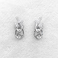 Sterling Silver 3*3mm Semi Mount Stud Earrings Empty Frame Support Blank Setting S925 Base Without Center Stone for DIY Inlay