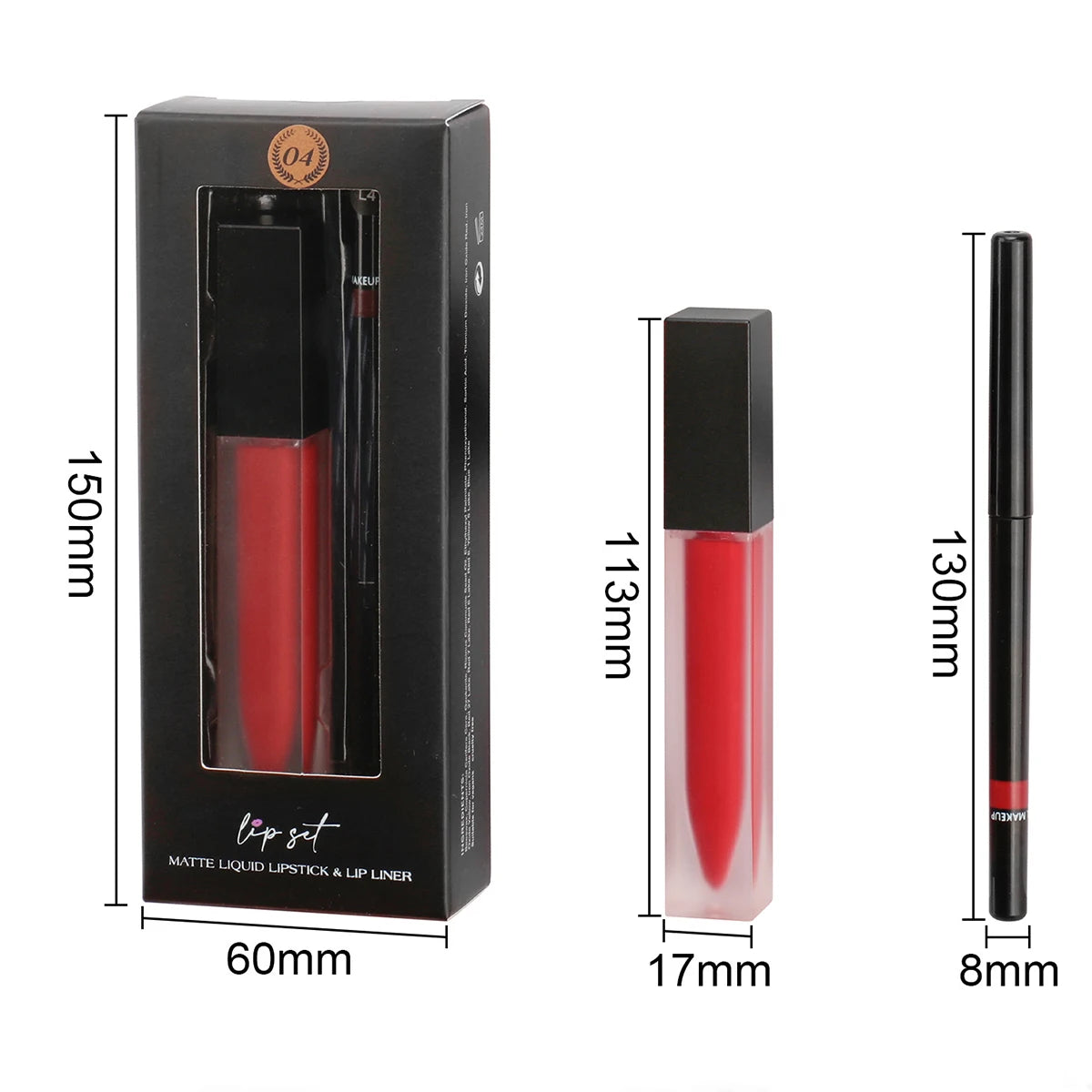 New Arrival Vegan Waterproof Matte Liquid Lipstick Lip Liner Kit Private Label Lip Gloss with Lip Liner Set Lips Makeup Products
