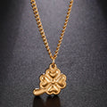 Myshape Lucky Four Leaf Clover Necklace Women Stainless Steel Gold Color Thick Chain Kpop Jewelry Christmas Gift for Family New